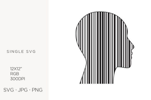 Barcode Human Head Vector Graphics and Icons Review