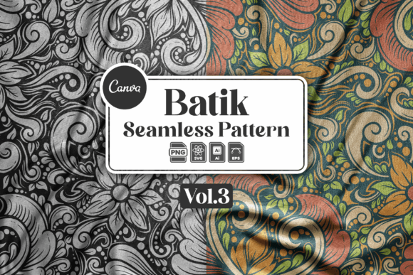 Batik Abstract Seamless Pattern V3 for Graphics and Patterns