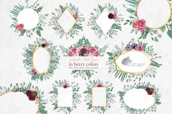 Berry Color Floral Borders and Frames: A Designer's Review of Graphics