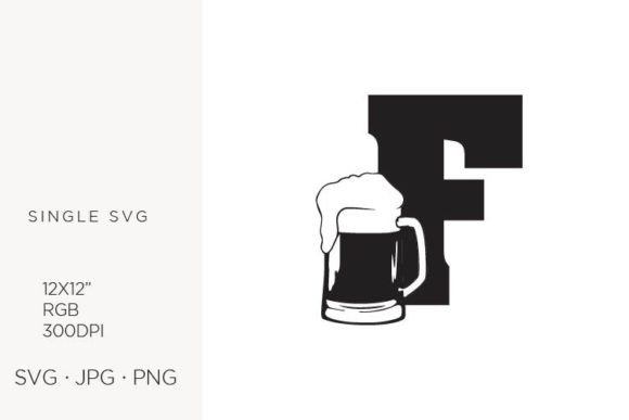 Big Glass of Beer, Letter F Graphic for Local Branding
