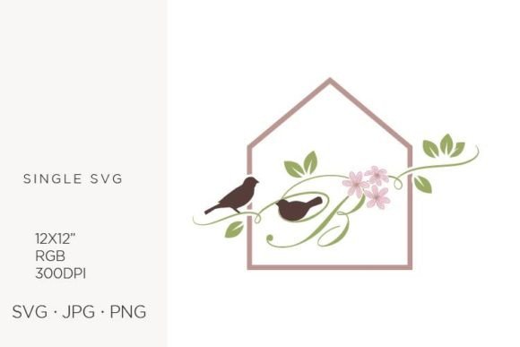 Birds Floral House, Letter B: Graphics & Icons for Real Branding