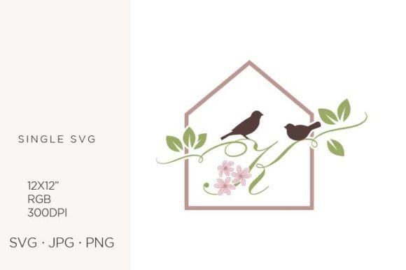 Birds Floral House, Letter K Graphics