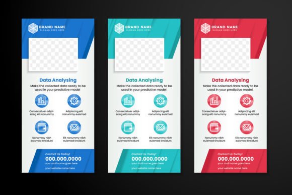 Data Analysing Vertical Banner for Modern Graphics