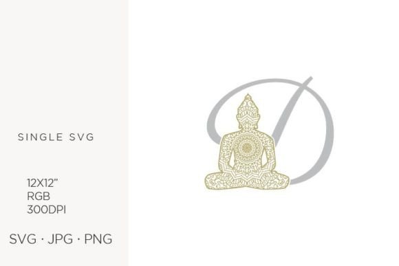 Golden Buddha Monogram Letter D Graphics for Local Branding