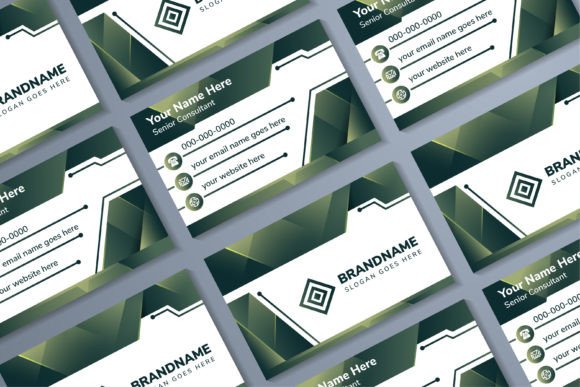 Green Horizontal Business Card Embroidery Review