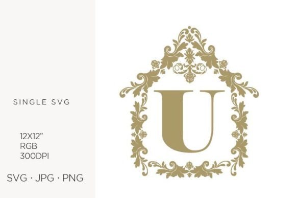 House Like Ornamental Emblem, Letter U Graphics and Icons Review