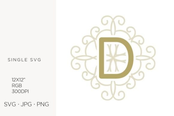 Letter D Swirl Ornamental Monogram - A Versatile Graphic Asset
