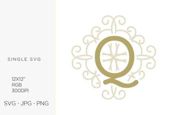 Letter Q Swirl Ornamental Monogram - A Versatile Graphic for Handmade Creations