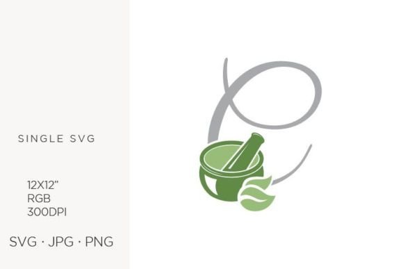 Mortar and Pestle, Spice and Letter C Graphics Icons Review