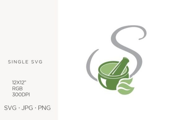 Mortar and Pestle, Spice and Letter S: Essential Graphics & Icons