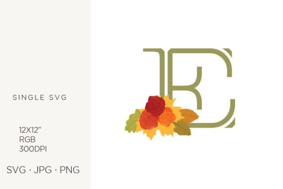Rose Flowers As a Part of Letter E Graphics and Icons Review