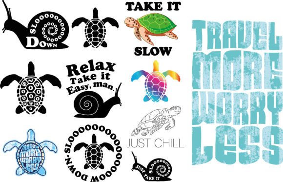 Slow Down, Take It Easy Man, Relax Graphics Freebies
