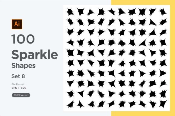 Sparkle Shape Symbol Sign V1-100-8: Essential Graphics for Decorative Elements