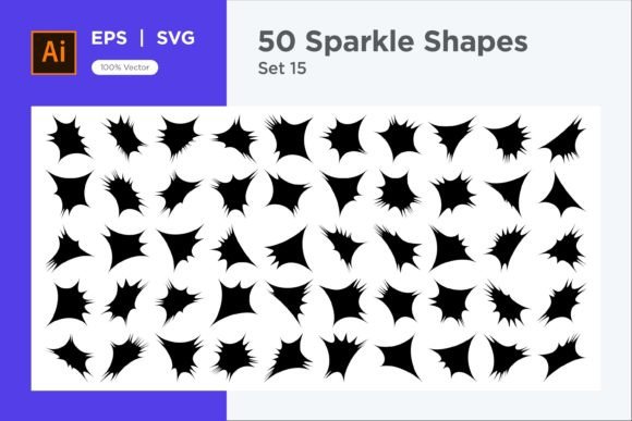 Sparkle Shape Symbol Sign V1-50-15: Premium Graphics for Decorative Elements