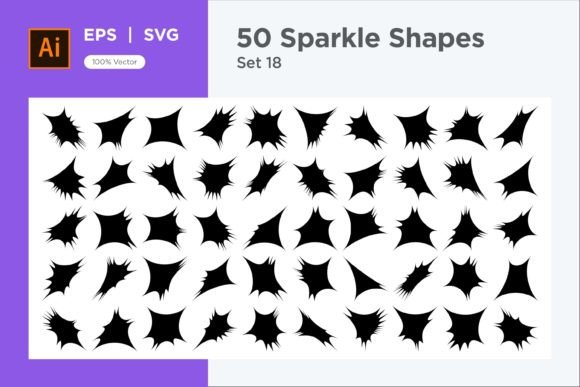 Sparkle Shape Symbol Sign V1-50-18: Premium Graphics for Decorative Elements