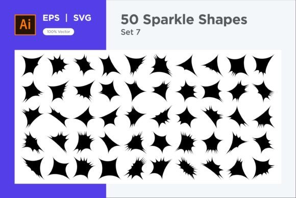 Sparkle Shape Symbol Sign V1 -50-7: Graphics for Decorative Elements