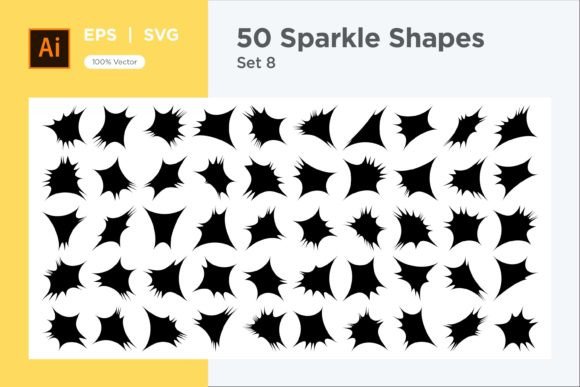 Sparkle Shape Symbol Sign V1 -50-8: Premium Graphics for Decorative Elements