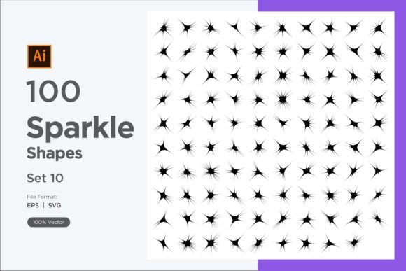 Sparkle Shape Symbol Sign V2-100 -10 Graphics for Decorative Elements