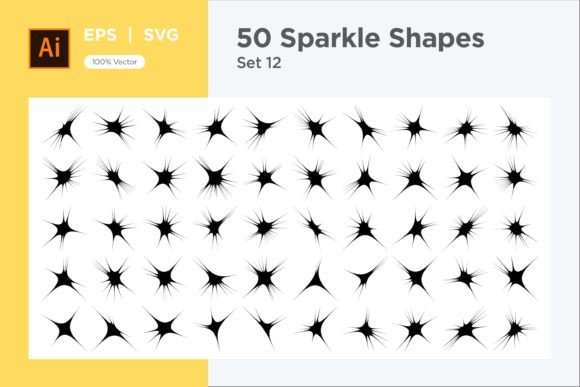 Sparkle Shape Symbol Sign V2-50 -12: Premium Graphics for Decorative Elements