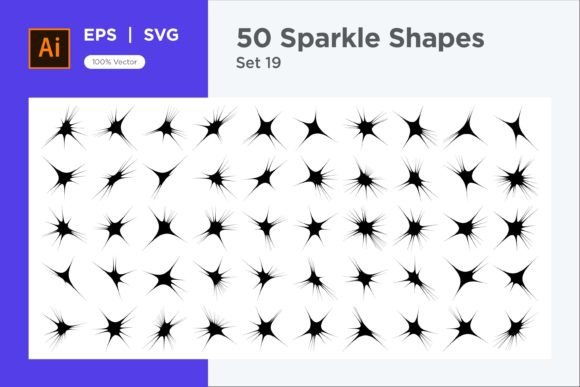 Sparkle Shape Symbol Sign V2-50 -19 for Graphics and Decorative Elements