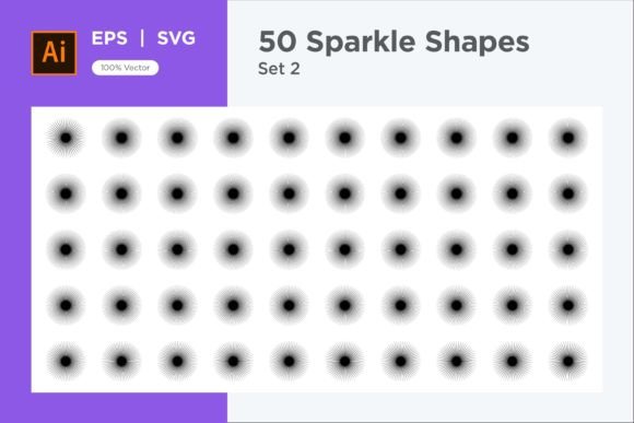 Sparkle Shape Symbol Sign V3-50 -2: Premium Graphics for Decorative Elements