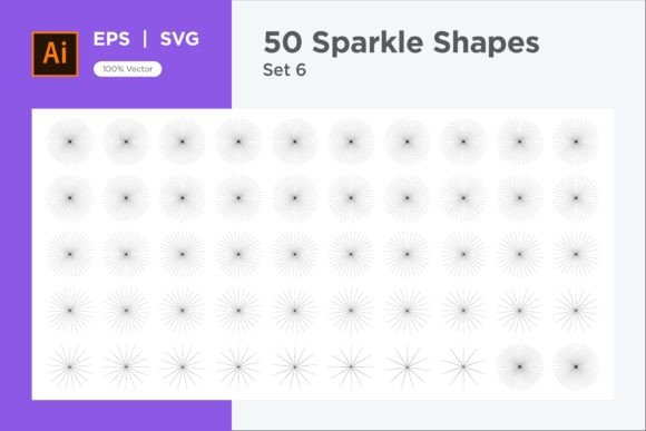 Sparkle Shape Symbol Sign V3-50 -6: Premium Graphics for Decorative Elements