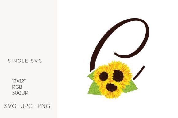 Sunflowers Letter C Graphics and Icons Review