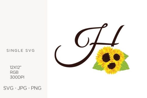 Sunflowers Letter H Graphics and Icons Review