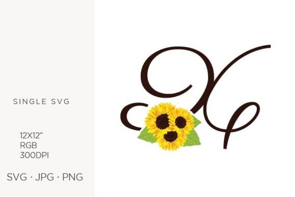 Sunflowers Letter X Graphics and Icons for Editorial Design