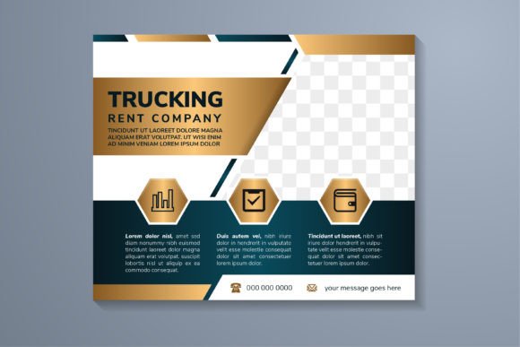 Trucking Rent Horizontal Banner Graphics for Print Templates